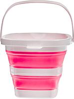 Ведро складное квадратное 5л розовое (5L foldable Square bucket Pink Panton 191C), фото 2