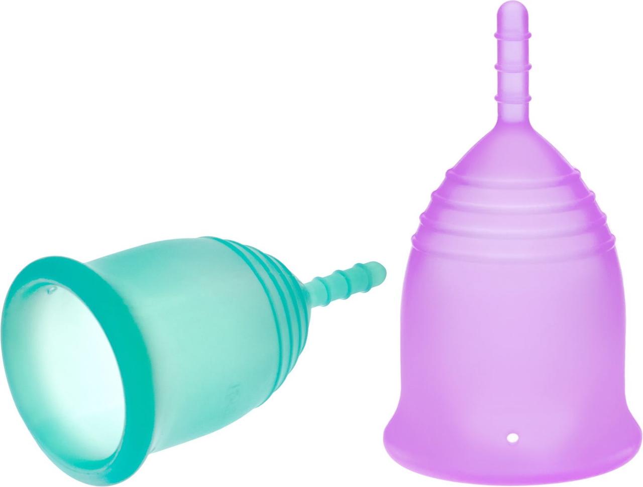 Набор менструальных чаш Clarity Cup, 2 шт. (S+L) (Menstrual cup 2 pcs (L size purple color+S size light blue - фото 2 - id-p215425822