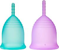 Набор менструальных чаш Clarity Cup, 2 шт. (S+L) (Menstrual cup 2 pcs (L size purple color+S size light blue, фото 3