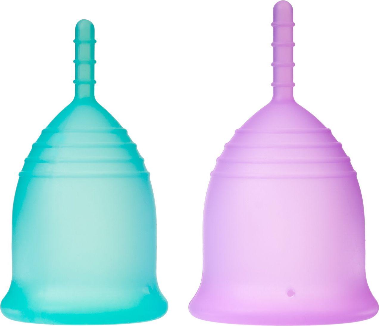 Набор менструальных чаш Clarity Cup, 2 шт. (S+L) (Menstrual cup 2 pcs (L size purple color+S size light blue - фото 3 - id-p215425822