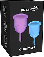 Набор менструальных чаш Clarity Cup, 2 шт. (S+L) (Menstrual cup 2 pcs (L size purple color+S size light blue, фото 9