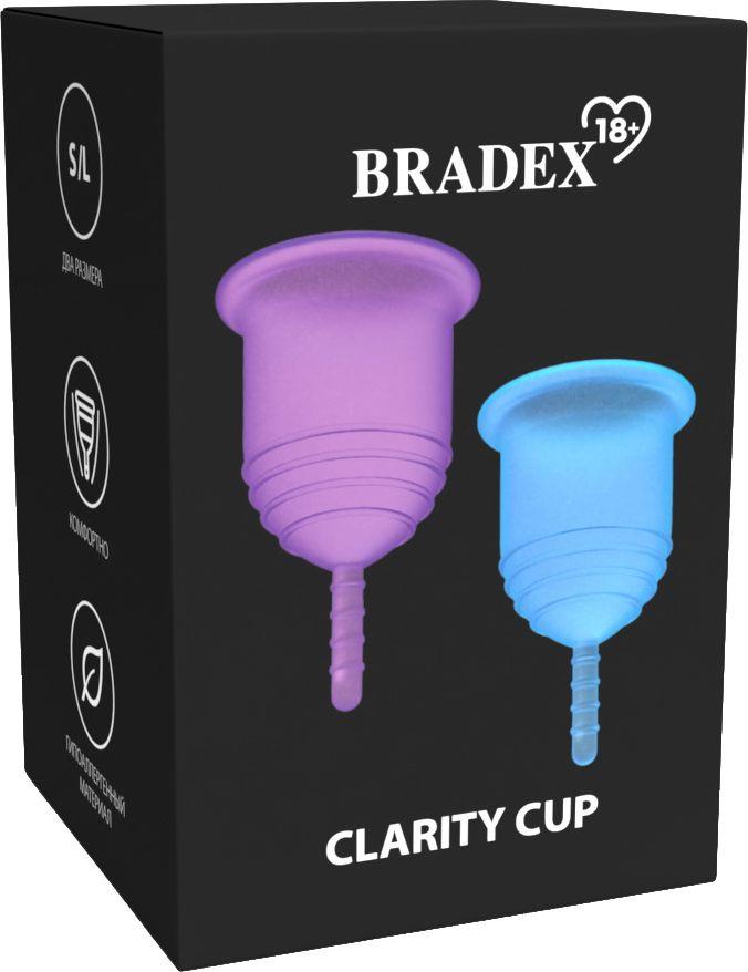 Набор менструальных чаш Clarity Cup, 2 шт. (S+L) (Menstrual cup 2 pcs (L size purple color+S size light blue - фото 9 - id-p215425822