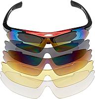 Очки спортивные солнцезащитные с 5 сменными линзами в чехле, красные (Sport Sunglasses, red), фото 2