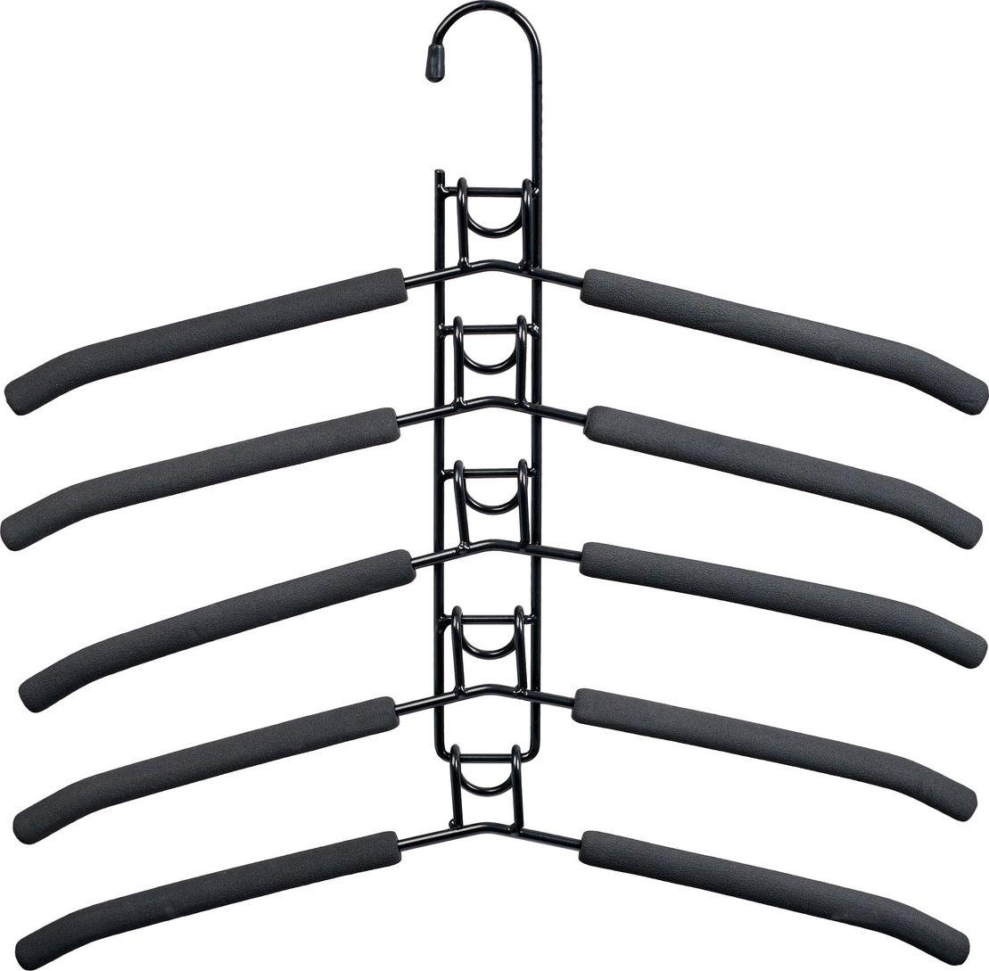 Вешалка-трансформер для одежды 5 в 1, 38x40, «ГИНГО», металл, пена, чёрная (clothes hanger, black) - фото 1 - id-p215425836