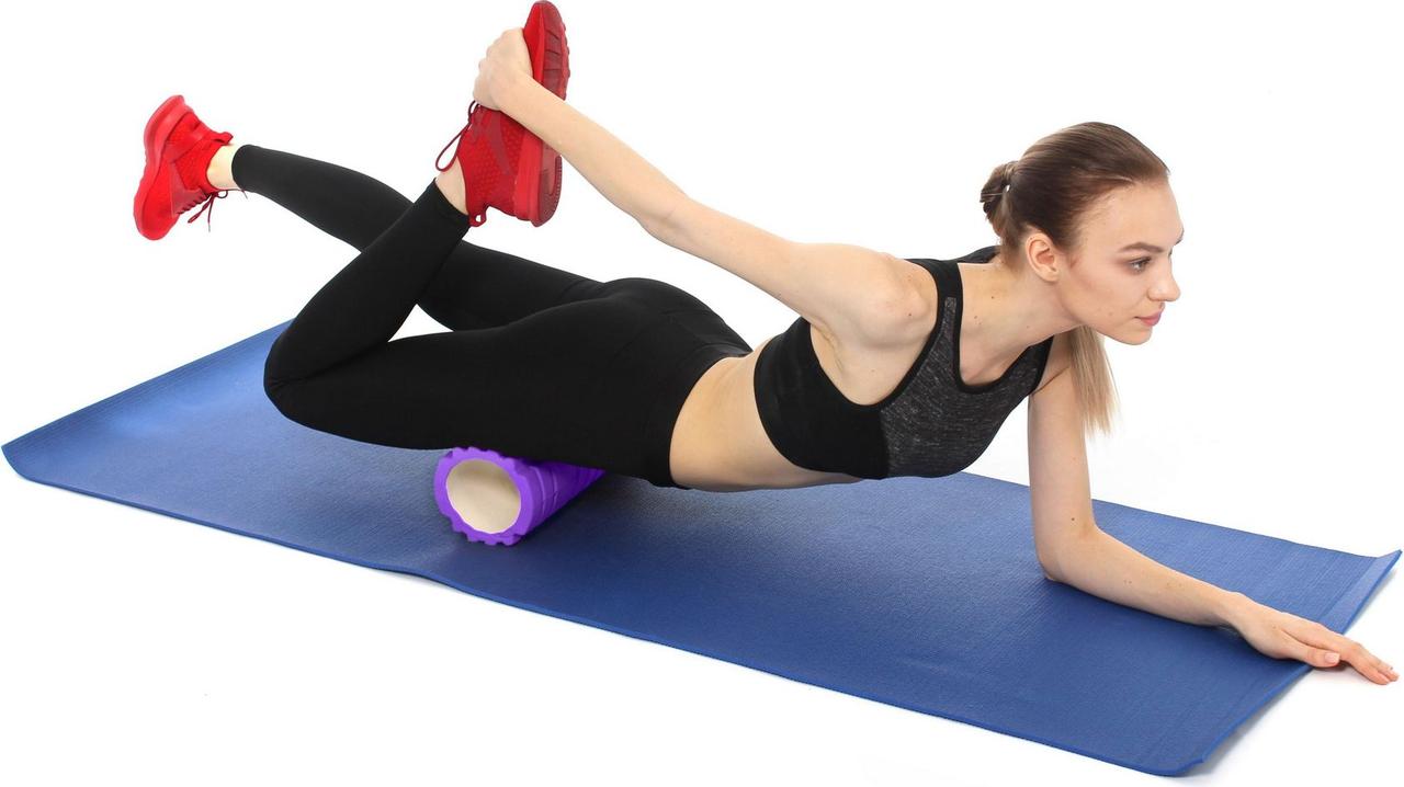 Валик для фитнеса «ТУБА», фиолетовый (Deep tissue massage foam roller. Pantone number 814C) - фото 3 - id-p215425837