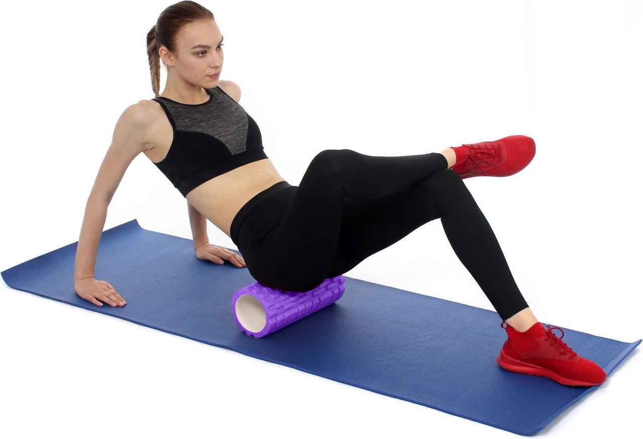 Валик для фитнеса «ТУБА», фиолетовый (Deep tissue massage foam roller. Pantone number 814C) - фото 4 - id-p215425837