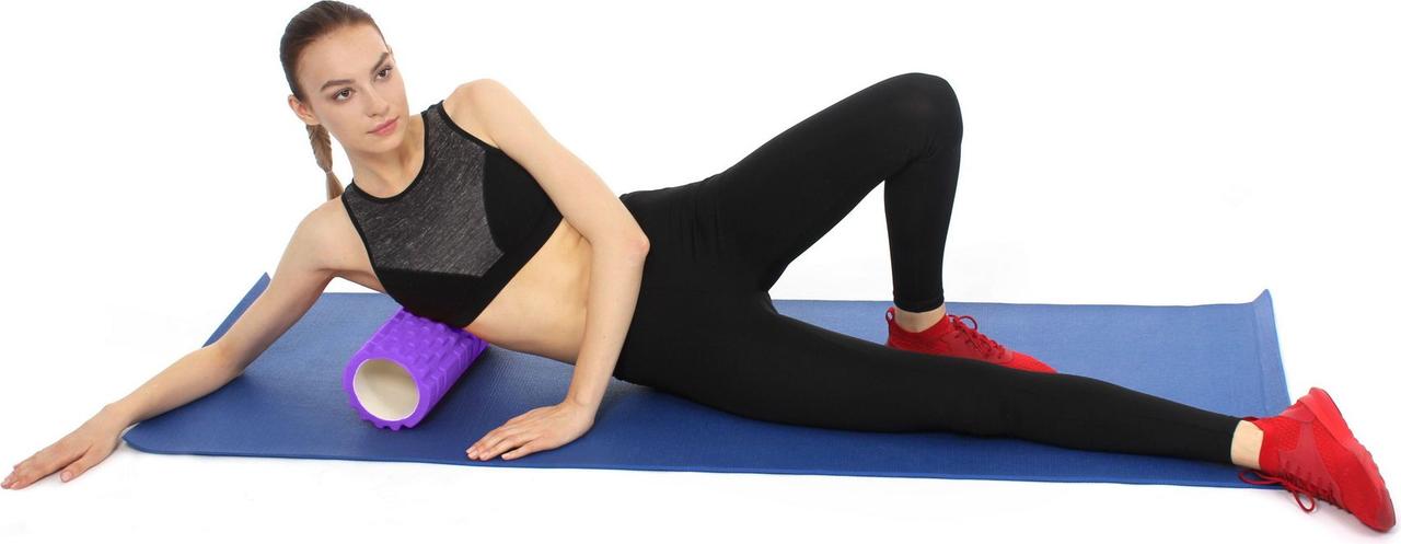 Валик для фитнеса «ТУБА», фиолетовый (Deep tissue massage foam roller. Pantone number 814C) - фото 6 - id-p215425837