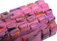 Валик для фитнеса «ТУБА», камуфляж розовый (Deep tissue massage foam roller), фото 4