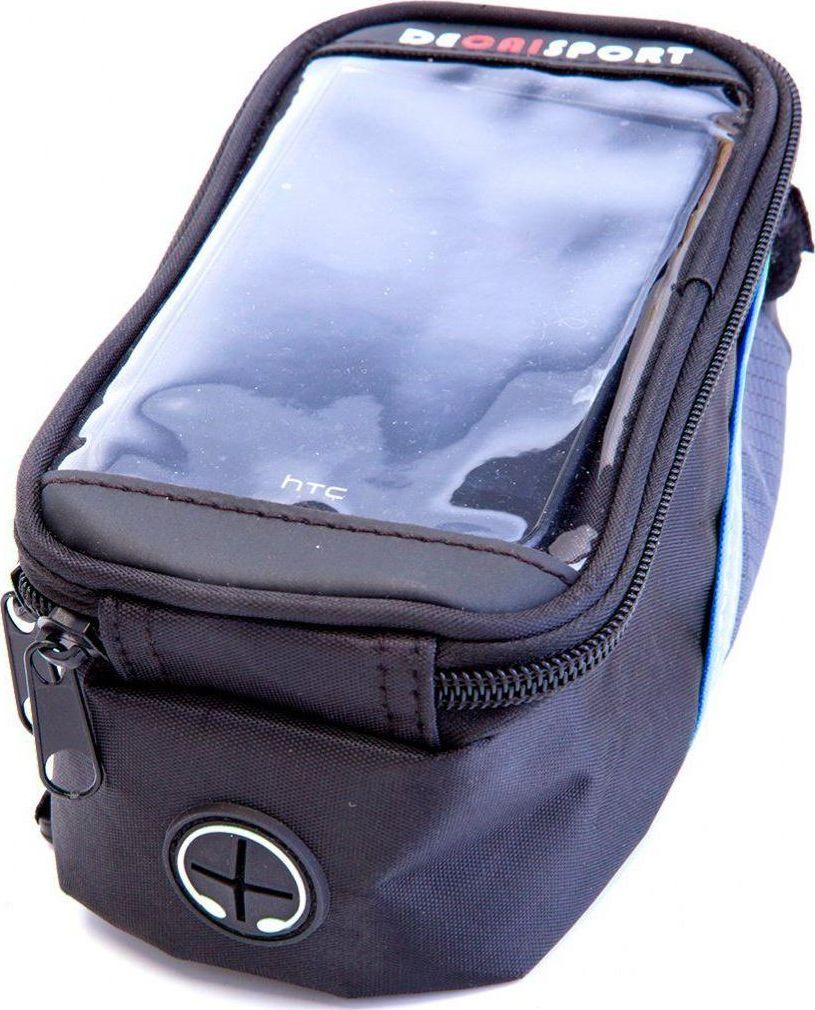 Сумка велосипедная объемом 1,2 л. с синим элементом (bicycle bag M, blue) - фото 4 - id-p215425871