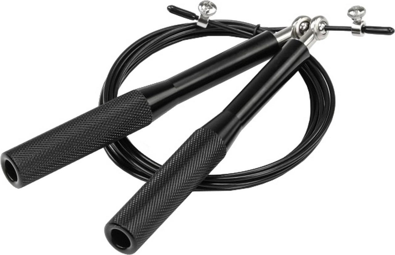 Скакалка скоростная металлическая, черная (speed jump rope) - фото 1 - id-p215425875