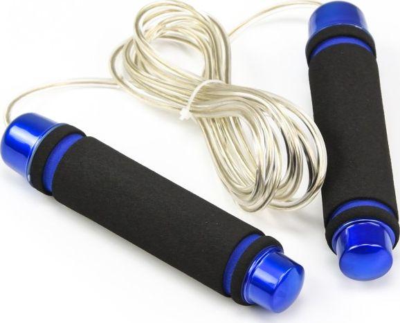 Скакалка с утяжелителями, синяя (jump rope with weights)