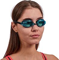 Очки для плавания, серия "Спорт", черные цвет линзы - голубой (Swimming goggles), фото 8