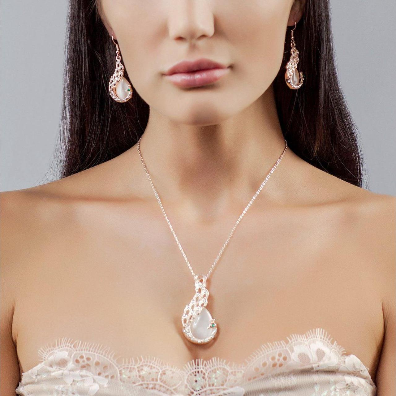 Комплект «ЖАР ПТИЦА» (Earrings+pendant with chain 45+5) - фото 3 - id-p215425979