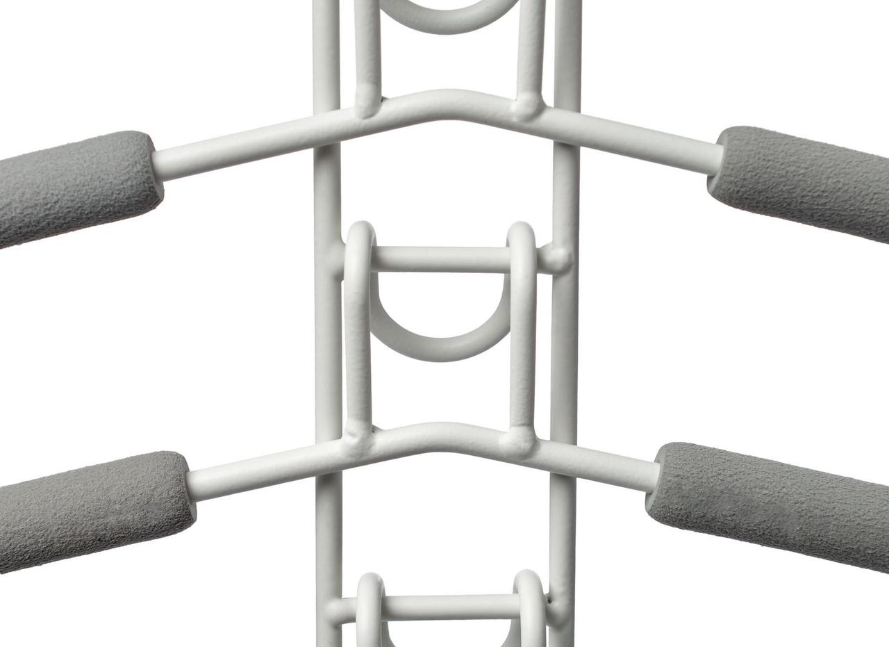 Вешалка-трансформер для одежды 5 в 1, 38x40, «ГИНГО», металл, пена, серая (clothes hanger, grey) - фото 2 - id-p215426004