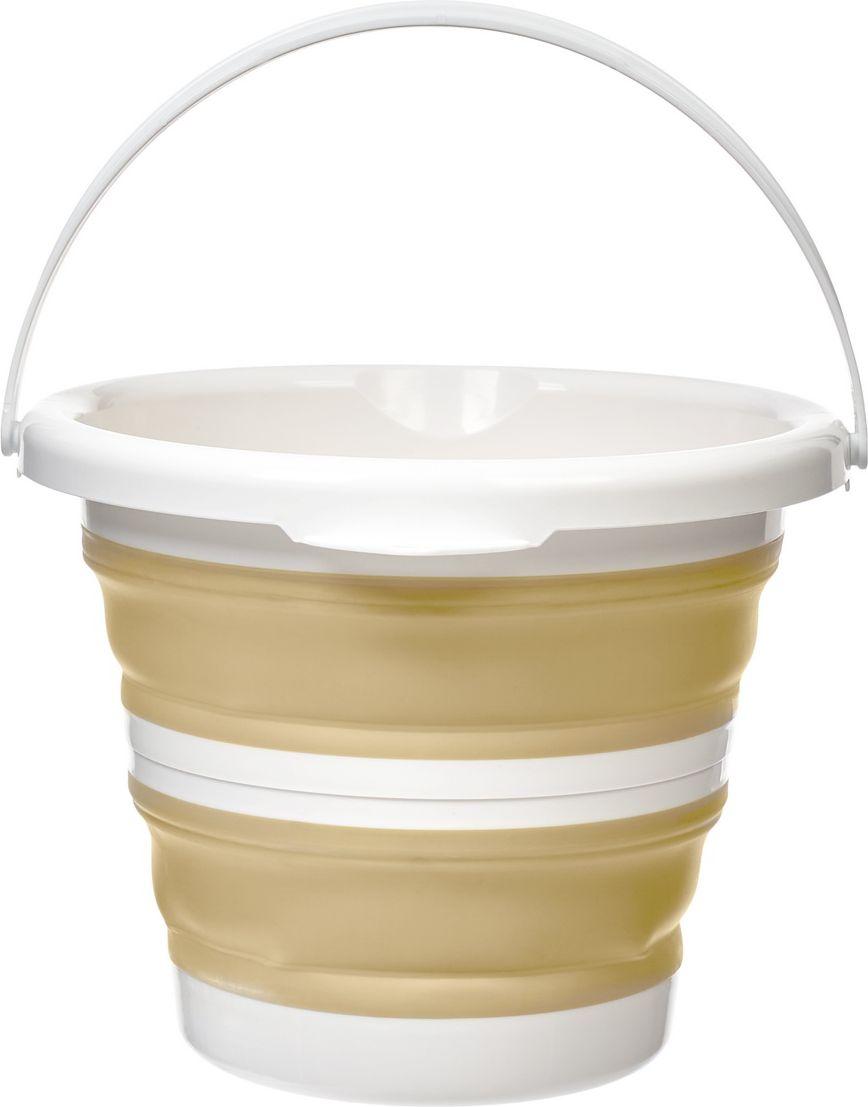 Ведро складное круглое 5л бежевое (5L foldable Round bucket Beige Panton 4685C) - фото 1 - id-p215426005