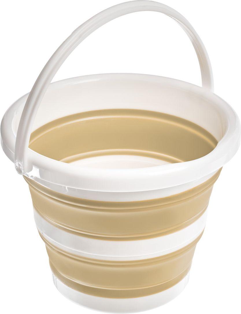 Ведро складное круглое 5л бежевое (5L foldable Round bucket Beige Panton 4685C) - фото 2 - id-p215426005