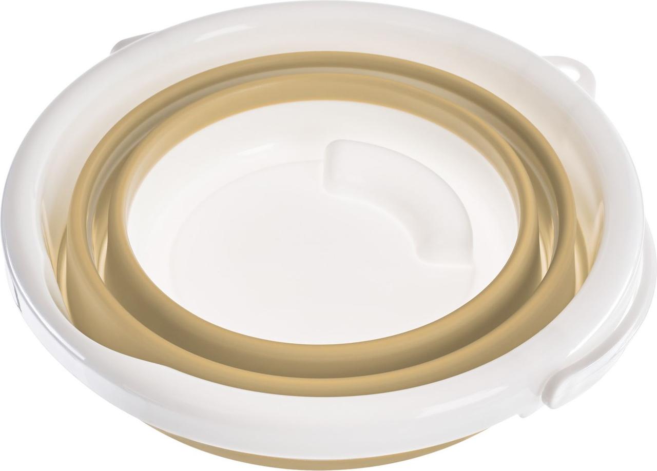 Ведро складное круглое 5л бежевое (5L foldable Round bucket Beige Panton 4685C) - фото 3 - id-p215426005