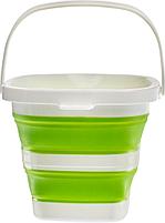 Ведро складное квадратное 5л зеленое (5L foldable Square bucket Green Panton 375C), фото 2