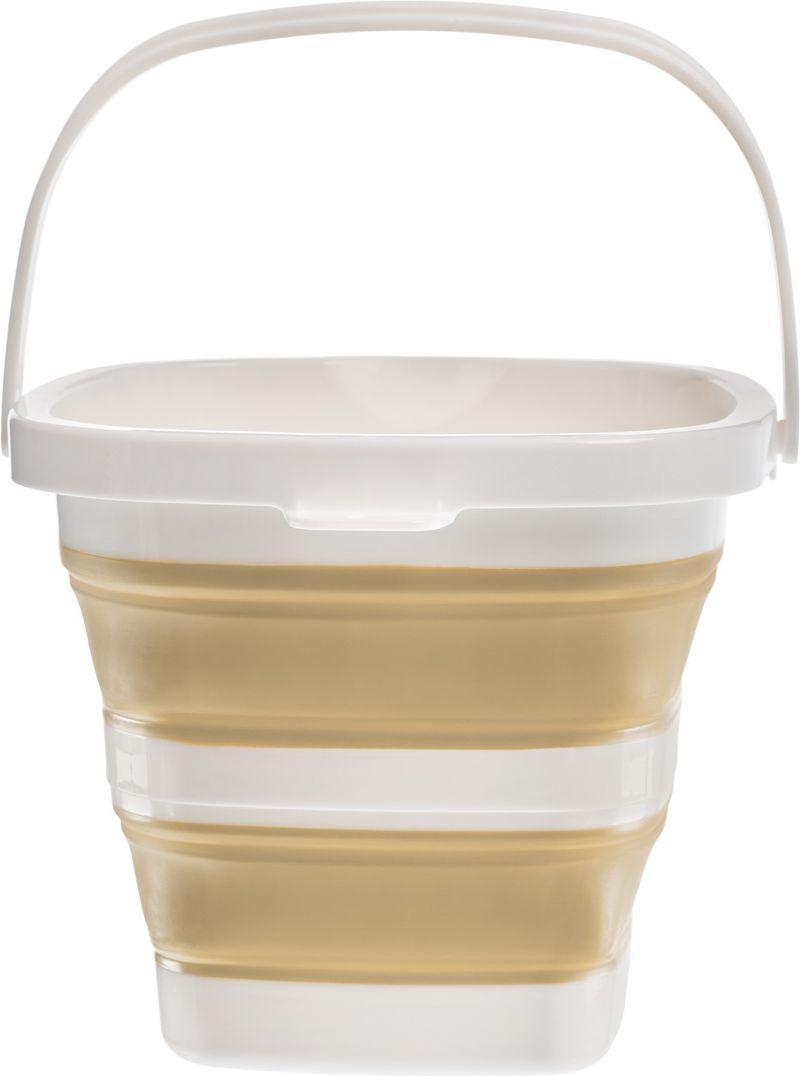 Ведро складное квадратное 5л бежевое (5L foldable Square bucket Beige Panton 4685C)