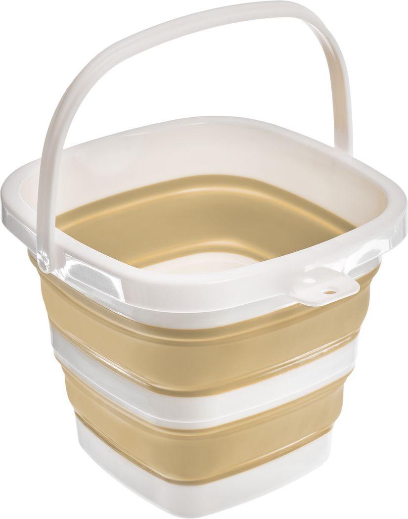 Ведро складное квадратное 5л бежевое (5L foldable Square bucket Beige Panton 4685C) - фото 2 - id-p215426007