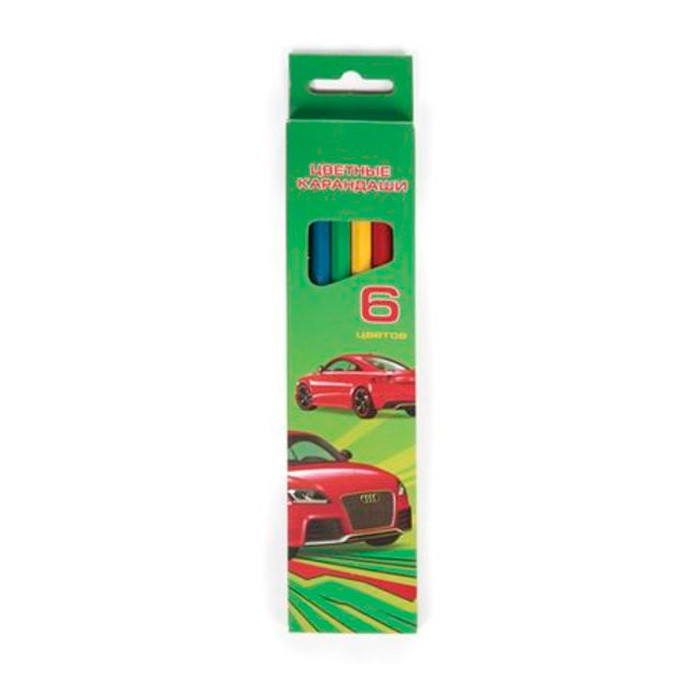 Карандаши цветные Hatber VK Автопанорама, 6 цв., заточенные - фото 1 - id-p215427314