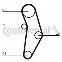 Комплект ГРМ с водяным насосом Continental CT1049WP1