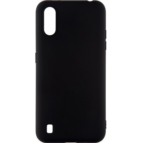 Силиконовый чехол Silicone case черный для Samsung Galaxy A01 - фото 1 - id-p215434907