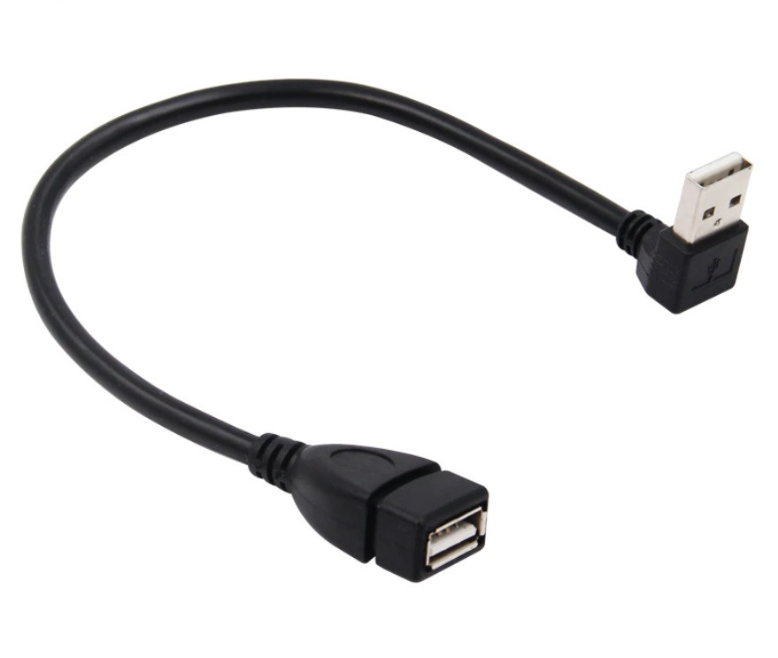 USB удлинитель 2.0 0.2м, угловой, под углом 90 градусов "DOWN", направленный вниз - фото 1 - id-p215434955