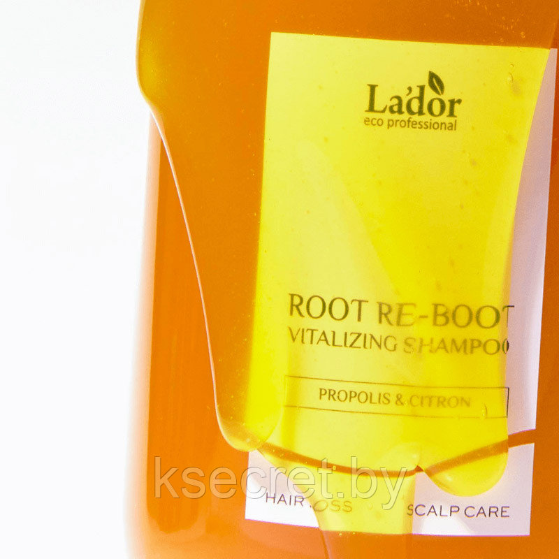 Шампунь для сухой кожи головы с прополисом Lador Root Re-Boot Vitalizing Shampoo Propolis Citron 300мл - фото 2 - id-p215436315