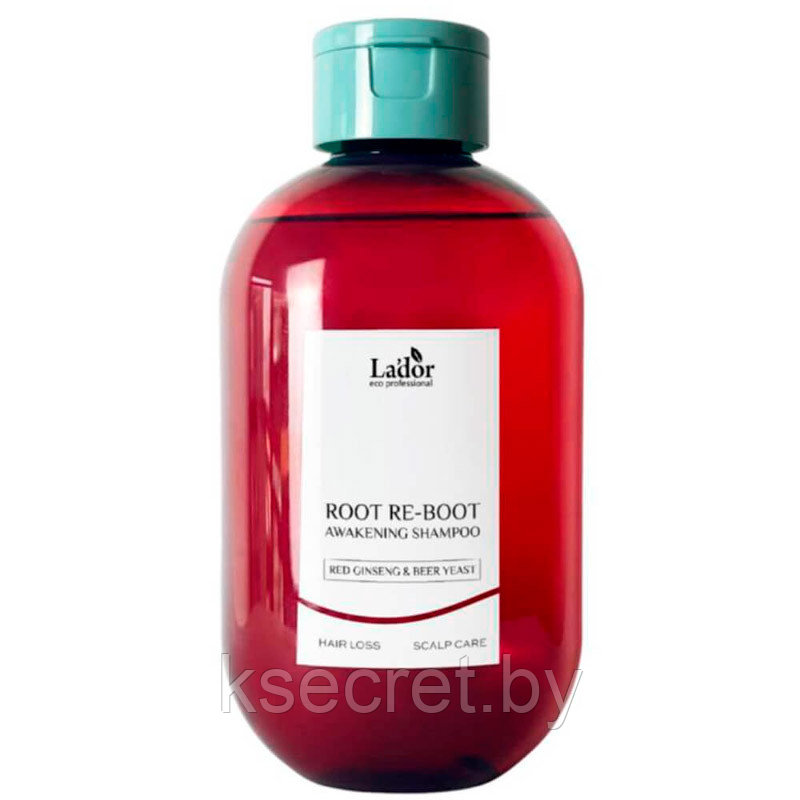 Шампунь с женьшенем для роста волос Lador Root Re-Boot Awakening Shampoo Red Ginseng Beer Yeast 300мл - фото 1 - id-p215436316
