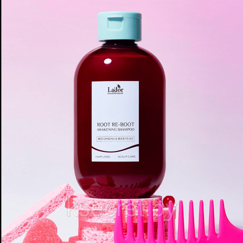 Шампунь с женьшенем для роста волос Lador Root Re-Boot Awakening Shampoo Red Ginseng Beer Yeast 300мл - фото 3 - id-p215436316