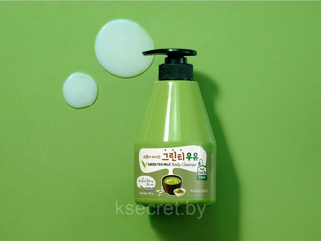 Гель для душа с зеленым чаем Kwailnara Green Tea Milk Body Cleanser, 560мл - фото 2 - id-p215436914