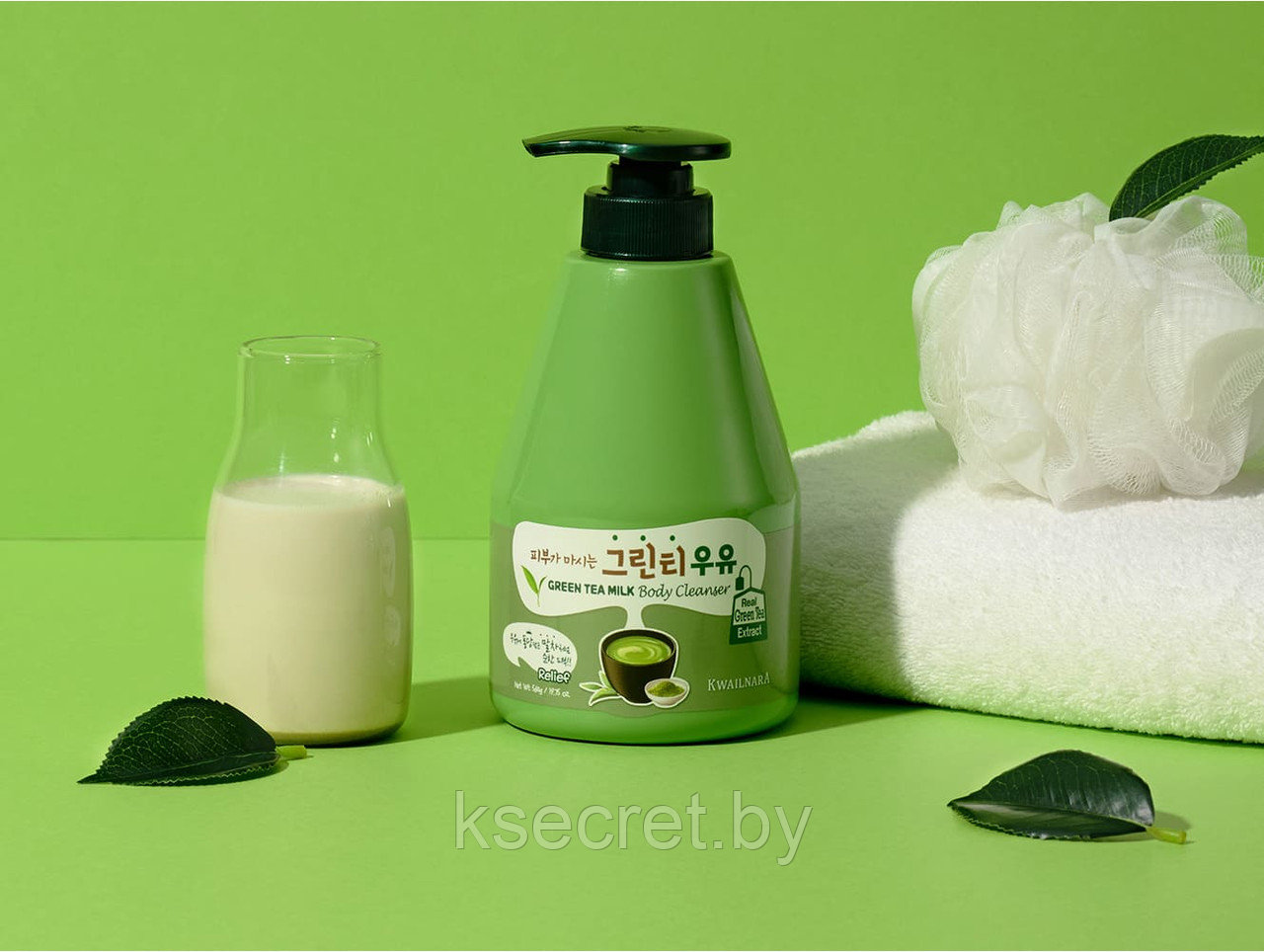 Гель для душа с зеленым чаем Kwailnara Green Tea Milk Body Cleanser, 560мл - фото 3 - id-p215436914