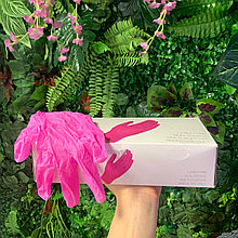 Перчатки нитрилово-виниловые розовые 10 штук (5 пар) размер М