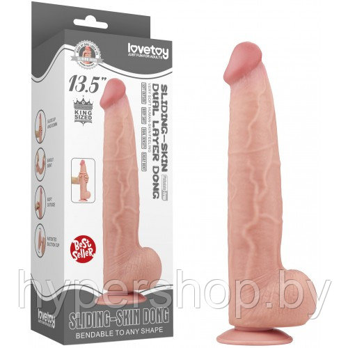 Реалистичный фаллоимитатор с эффектом двойной кожи Lovetoy Sliding-Skin Dual Layer Dong 34 см