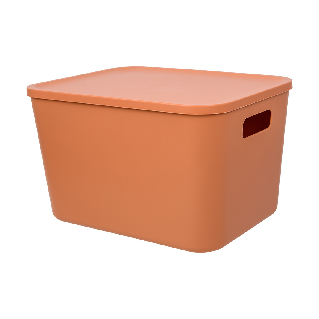 Корзина пластиковая для хранения "Оптима", 32,5х24,5х20 см, оранжевый - фото 1 - id-p214603637
