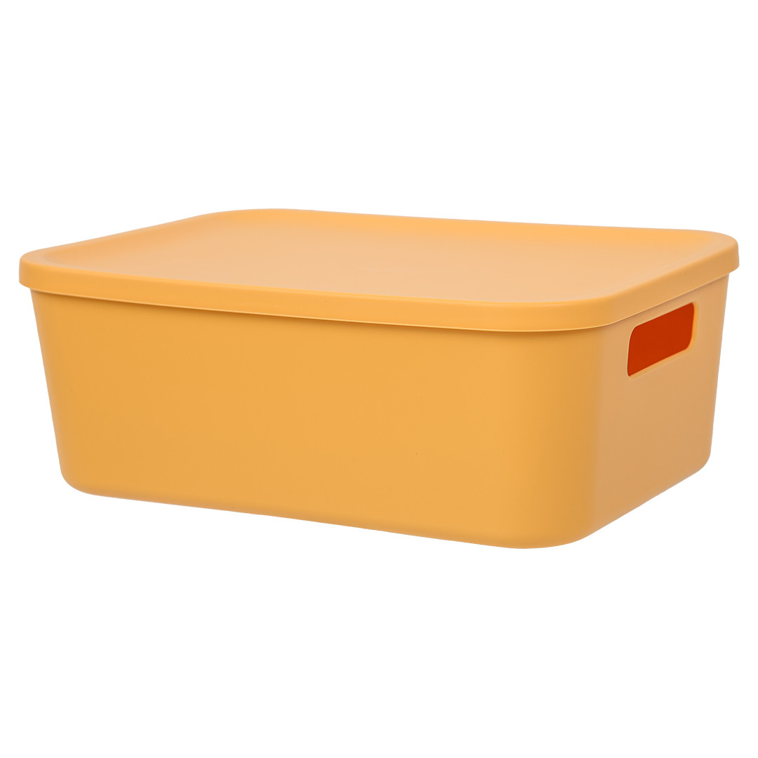 Корзина пластиковая для хранения "Оптима", 26,5х18,5х10 см, желтый - фото 1 - id-p214603635