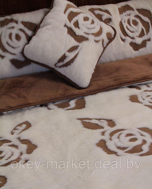 Шерстяная подушка с открытым ворсом KASHMIR Роза . Размер 50х60 - фото 3 - id-p215447865