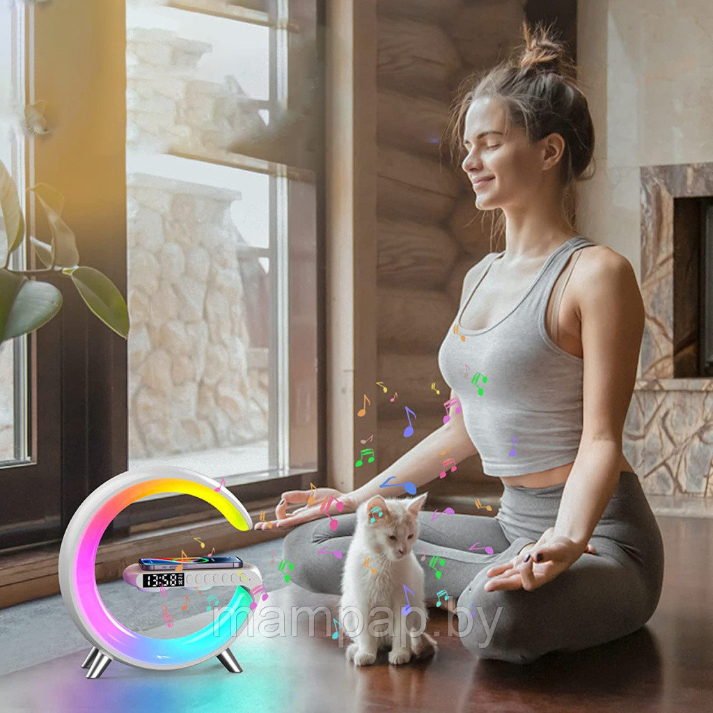 Умная колонка -лампа с беспроводной зарядкой для телефона Smart Light Sound  Machine (ID#203542997), цена: 95 руб., купить на Deal.by