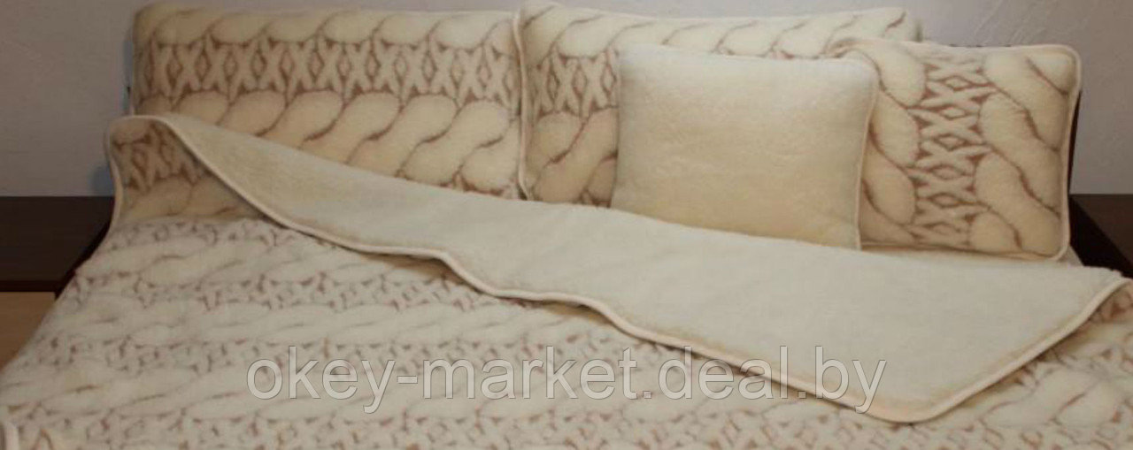 Шерстяное одеяло KASHMIR Косичка двухслойное. Размер 140х200 - фото 4 - id-p215450078