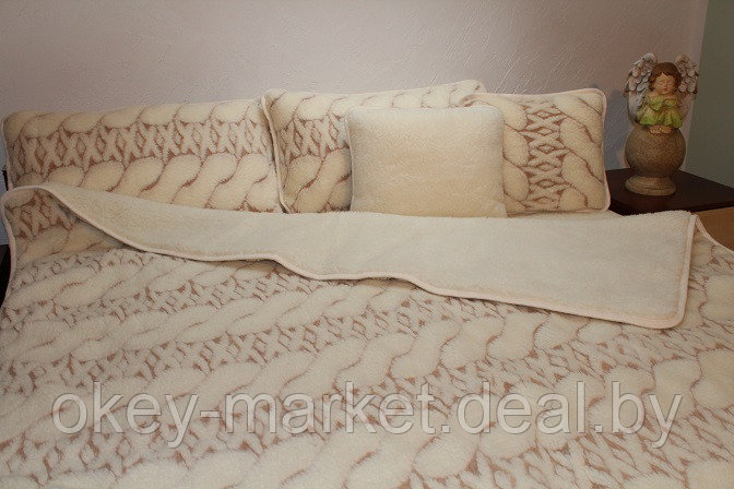 Шерстяное одеяло KASHMIR Косичка двухслойное. Размер 160х200 - фото 6 - id-p215450082