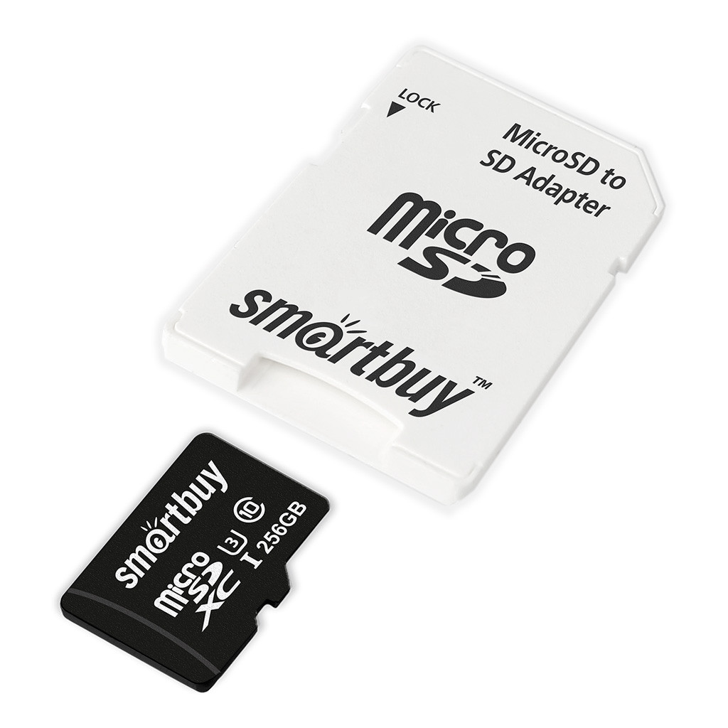 Карта памяти MicroSD 256GB - Smartbuy Class10 UHS-I (U1), 80/20 Mb/s, + SD адаптер - фото 2 - id-p215450101
