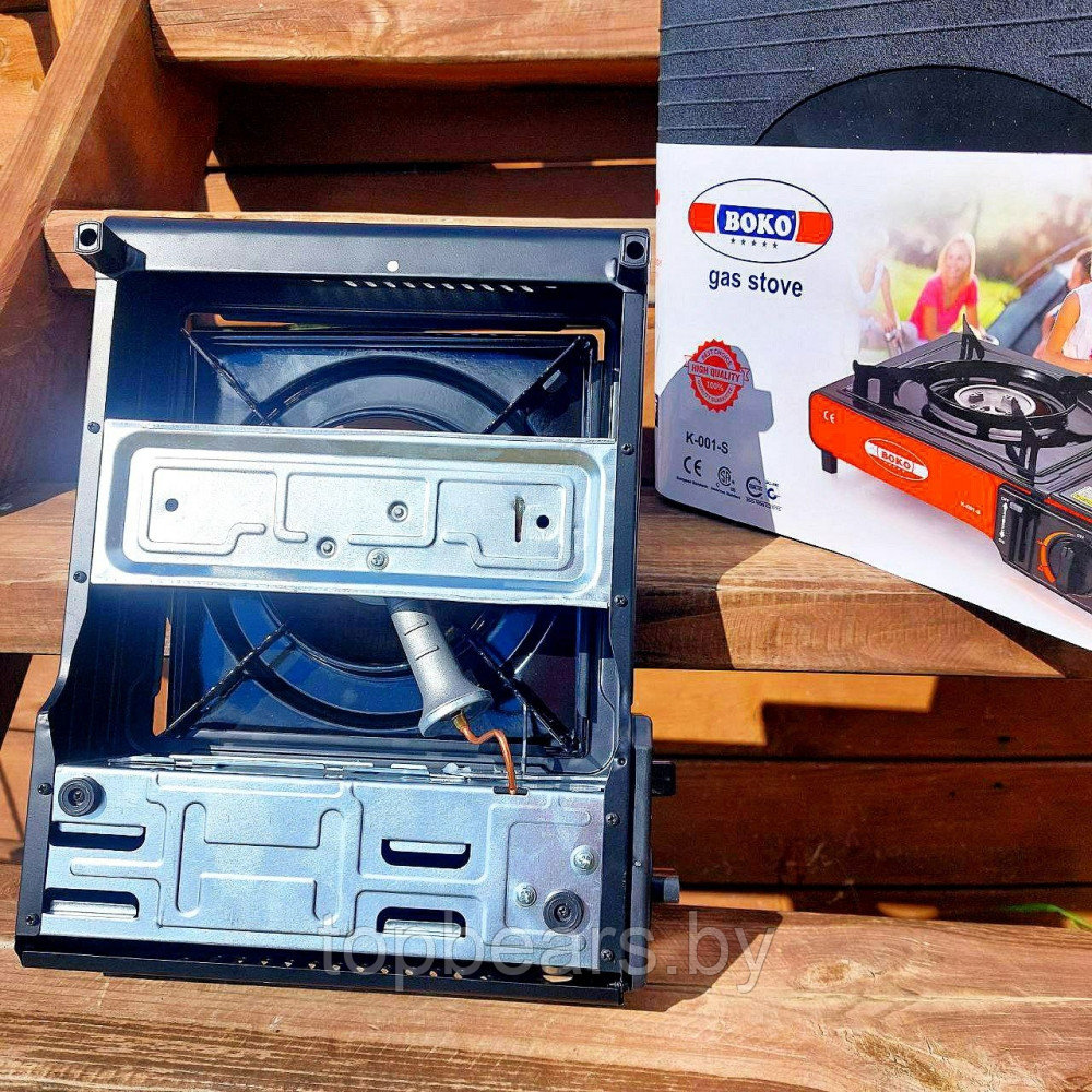 Портативная газовая плита (горелка) туристическая BOKO GAS STOVE K-001-S в пластиковом кейсе - фото 5 - id-p215450443