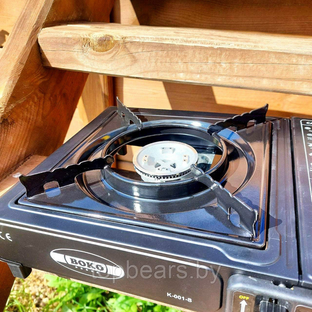 Портативная газовая плита (горелка) туристическая BOKO GAS STOVE K-001-S в пластиковом кейсе - фото 9 - id-p215450443