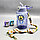 Бутылка Мишка в иллюминаторе с клапаном, трубочкой и ремешком 680 мл. / Наклейки в подарок Фиолетовый, фото 9