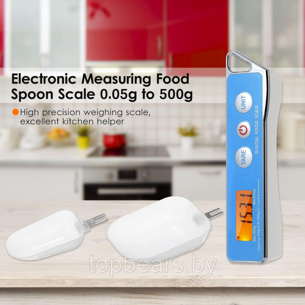 Кухонная электронная мерная ложка-весы с LCD экраном Digital spoon scale FD-01, 500 gr - фото 10 - id-p215450454