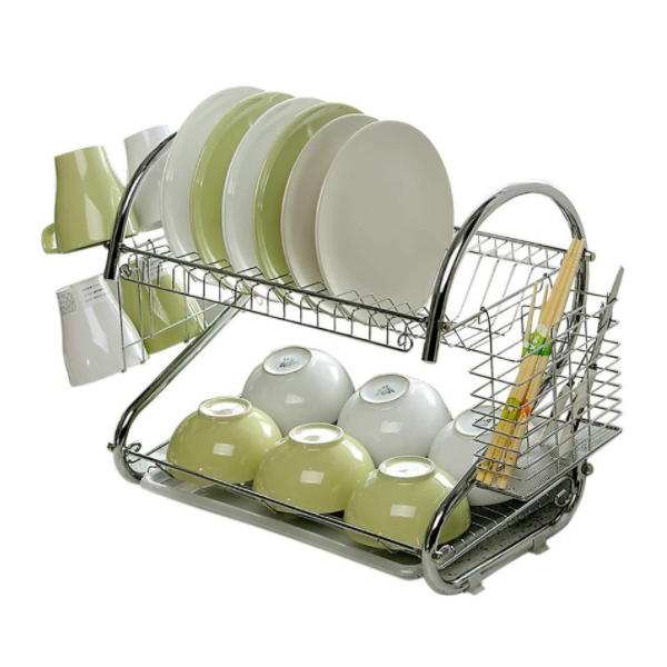 Двухуровневая настольная сушилка для посуды/Органайзер для сушки посуды - фото 8 - id-p215454350