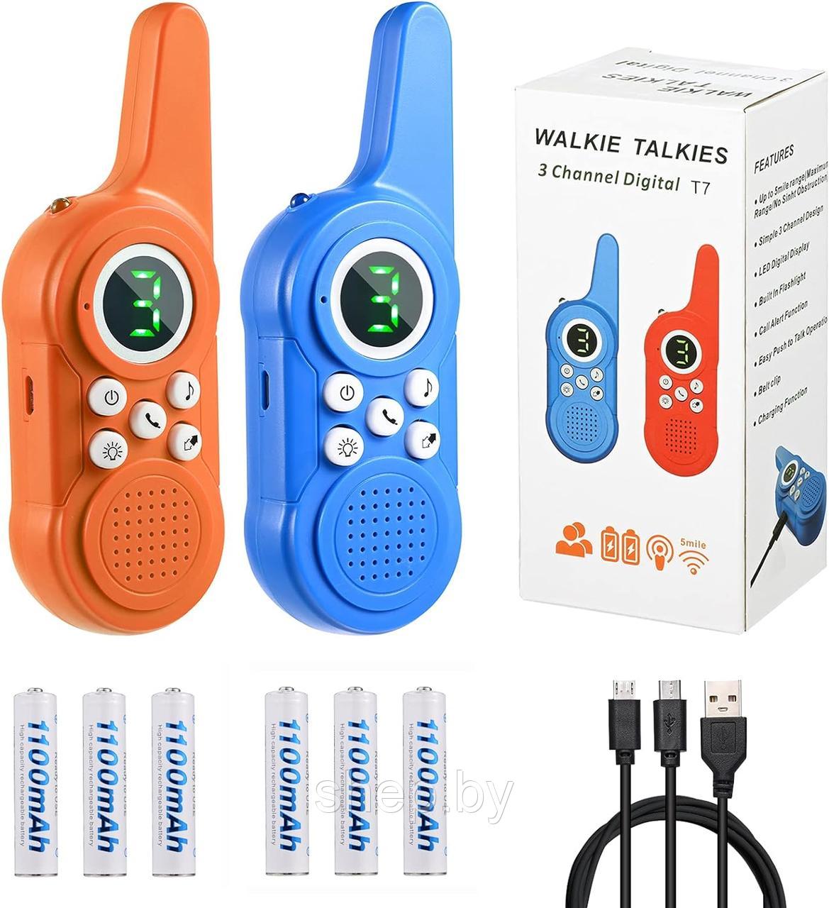 Набор из 2-х Детских Раций Walkie Talkies Channel Digital T7    3 Канальная