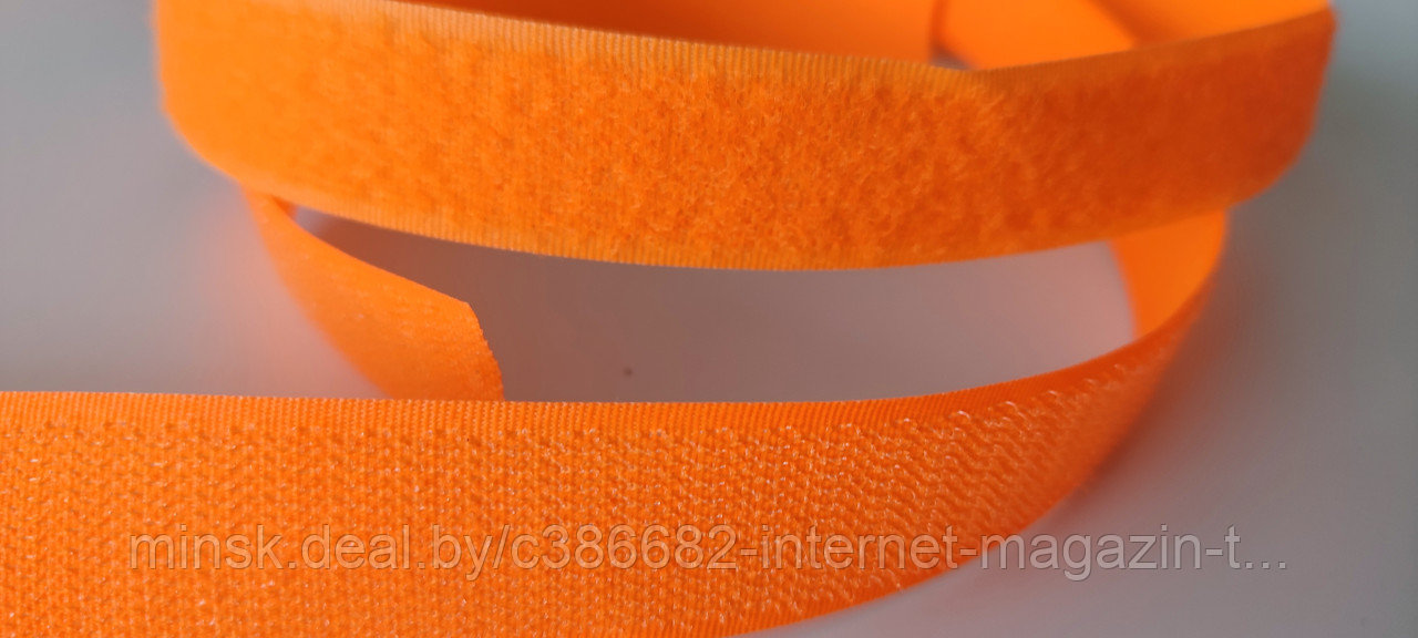 Лента контактная (липучка) 25 мм Оранжевый