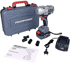 Гайковерт аккумуляторный бесщеточный ProfiPower T-900N (900 Нм, 1 АКБ 4 А/ч, кейс) E0186, фото 2